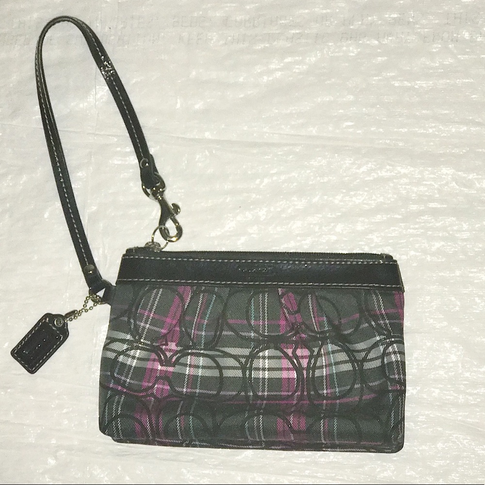Coach Tartan Wristlet